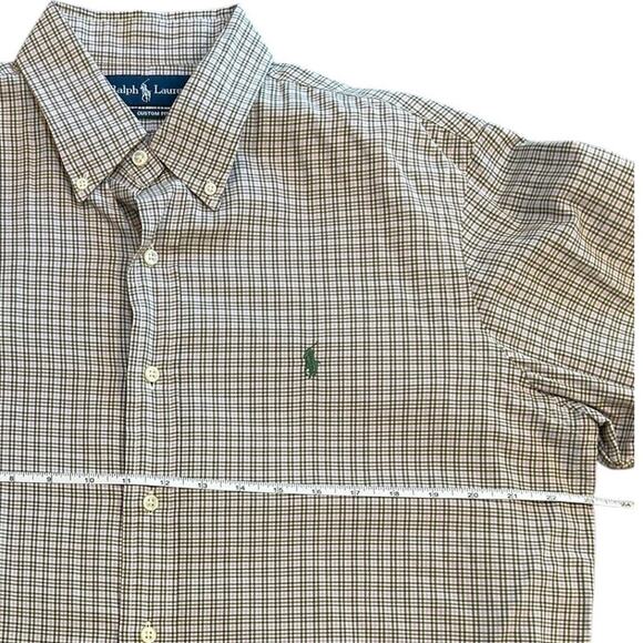 RALPH LAUREN Custom Fit Green purple brown Long Sleeve Button Down Men's LARGE - Picture 3 of 6